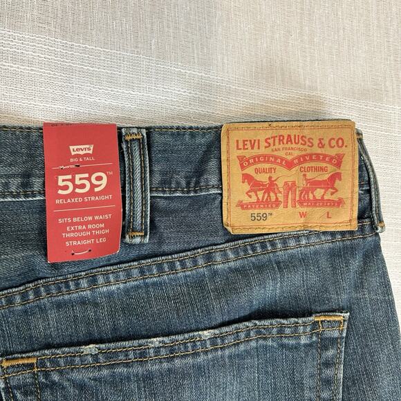 Levi's 559 Men's Relaxed Straight Fit Jeans Big & Tall Size 48x30 NWT - Picture 3 of 6